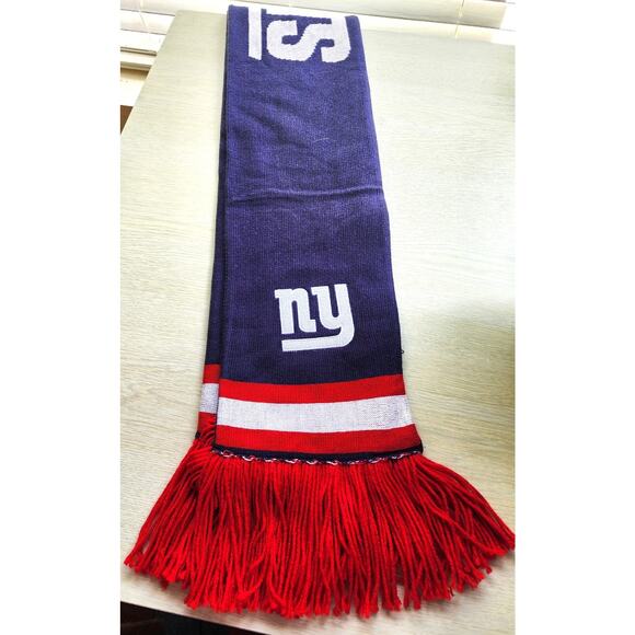 SCARF-NY GIANTS-Mitchell & Ness-Blue-Red Fringe - Picture 6 of 7